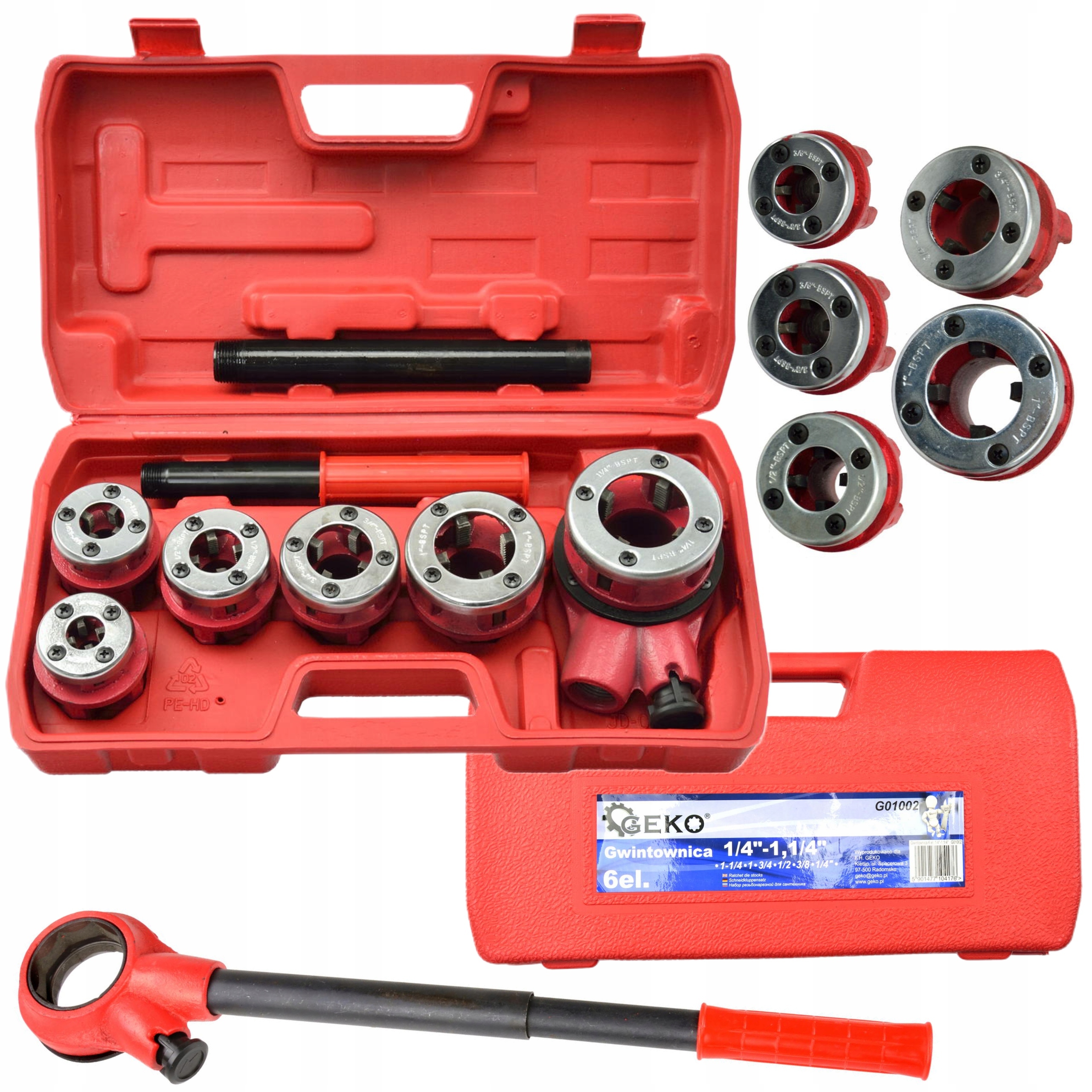 Hydraulický Závitovač Pro Trubky 6 Ks, Závitníky 1/4" 1,1/4"
