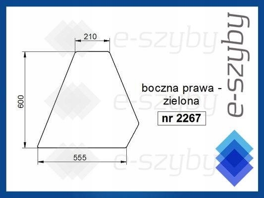 čelní sklo traktor Fiat 80 90 94 boční pravé zelené