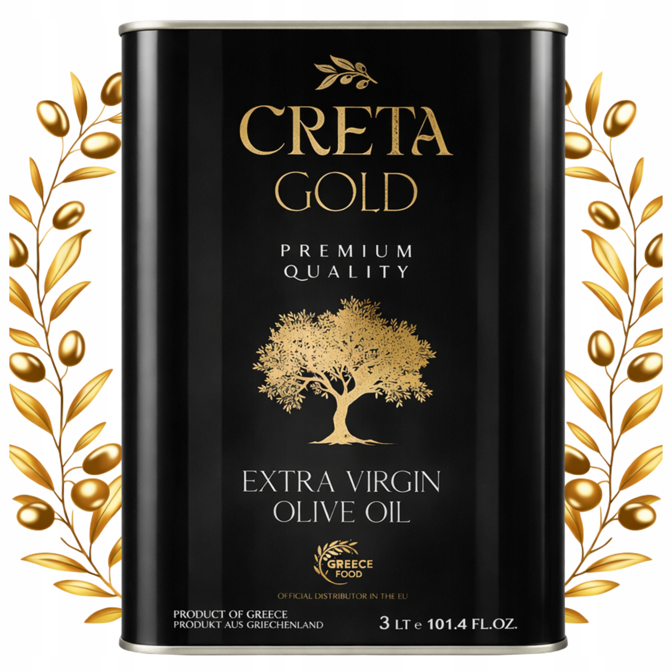 Levně Extra Panenský Řecký Olivový Olej 3 L Creta Gold Premium Quality Sklizeň 2025