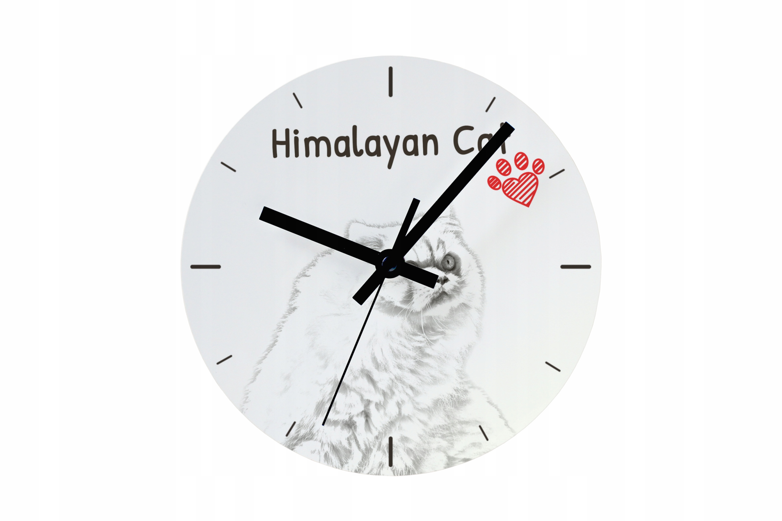 Himalájský kočičí hodinový stroj s kočkou, závěsný a stojící, personalizace fotografií