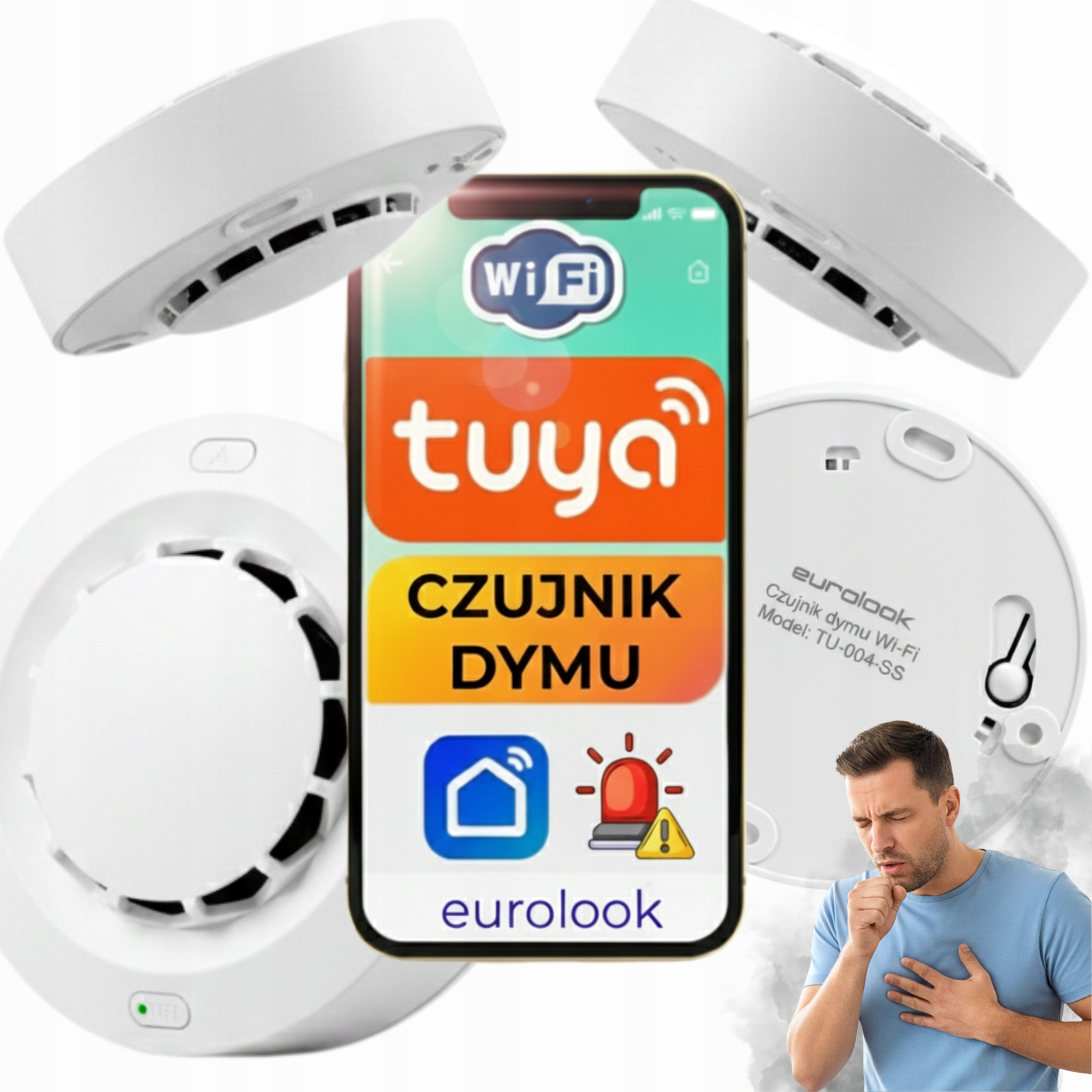 Inteligentní detektor kouře WiFi Tuya Smart