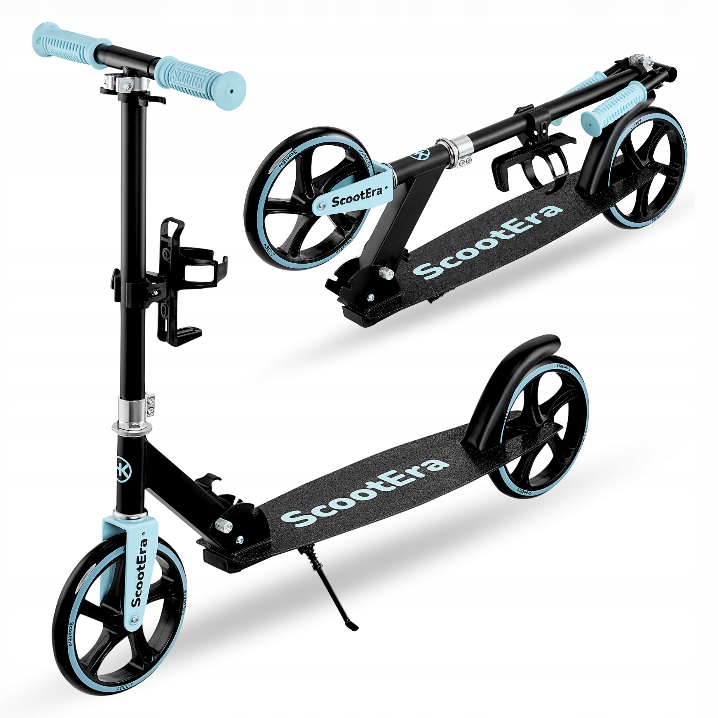 Hulajnoga Dla Dzieci Niebieska Składana Regulowana Duża Lekka Koła 20 CM 6+