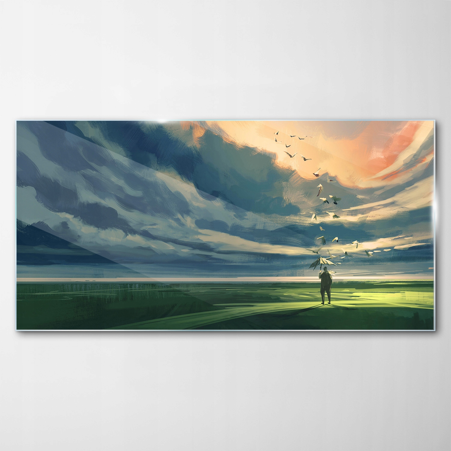 

Obraz na Szkle Dekor Mężczyzna z Parasolem 120x60