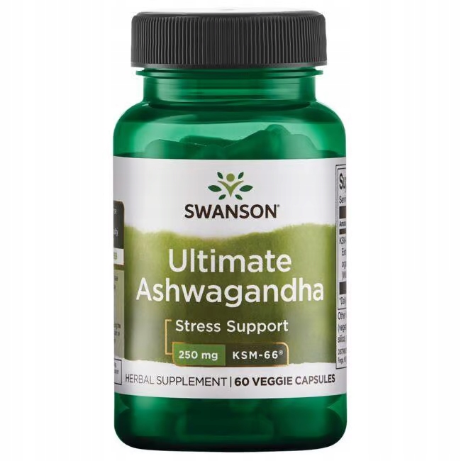 Ashwaganda 250MG 60 Kaps KSM-66 Żeń-szeń Indyjski