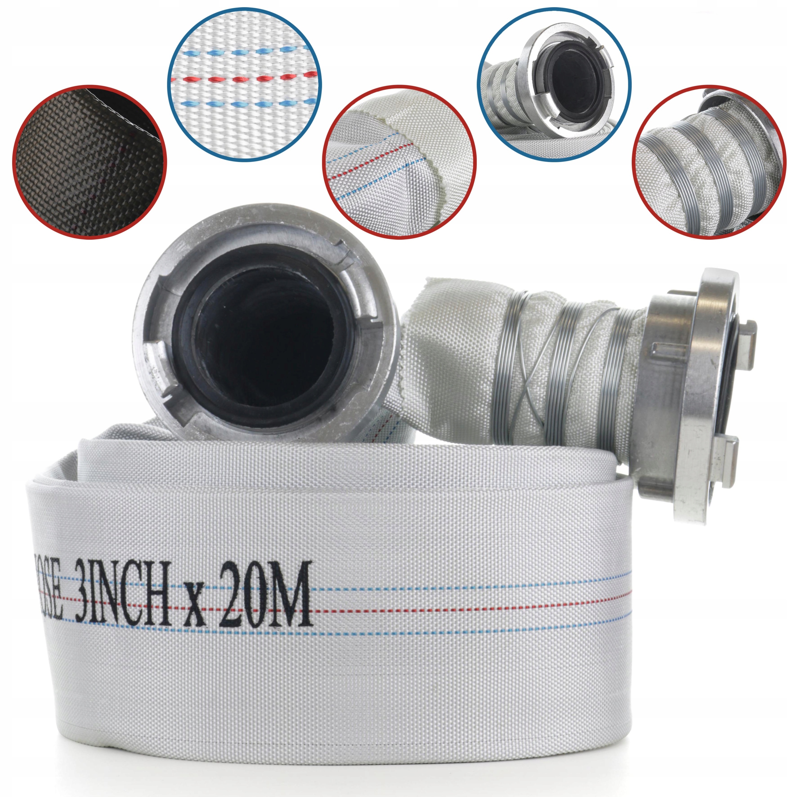 

Wąż strażacki pompa deszczownia 3 cale 75 mm 20m W