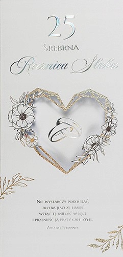 Kartka na 25 Rocznicę Ślubu Srebrną cudo DLLUX34R