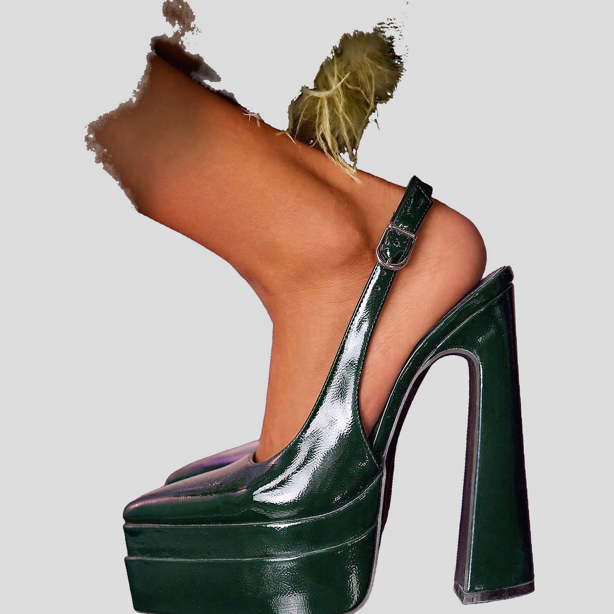 Dámské Lodičky Na Platformě Zelené Lakované Elegantní Shein 37