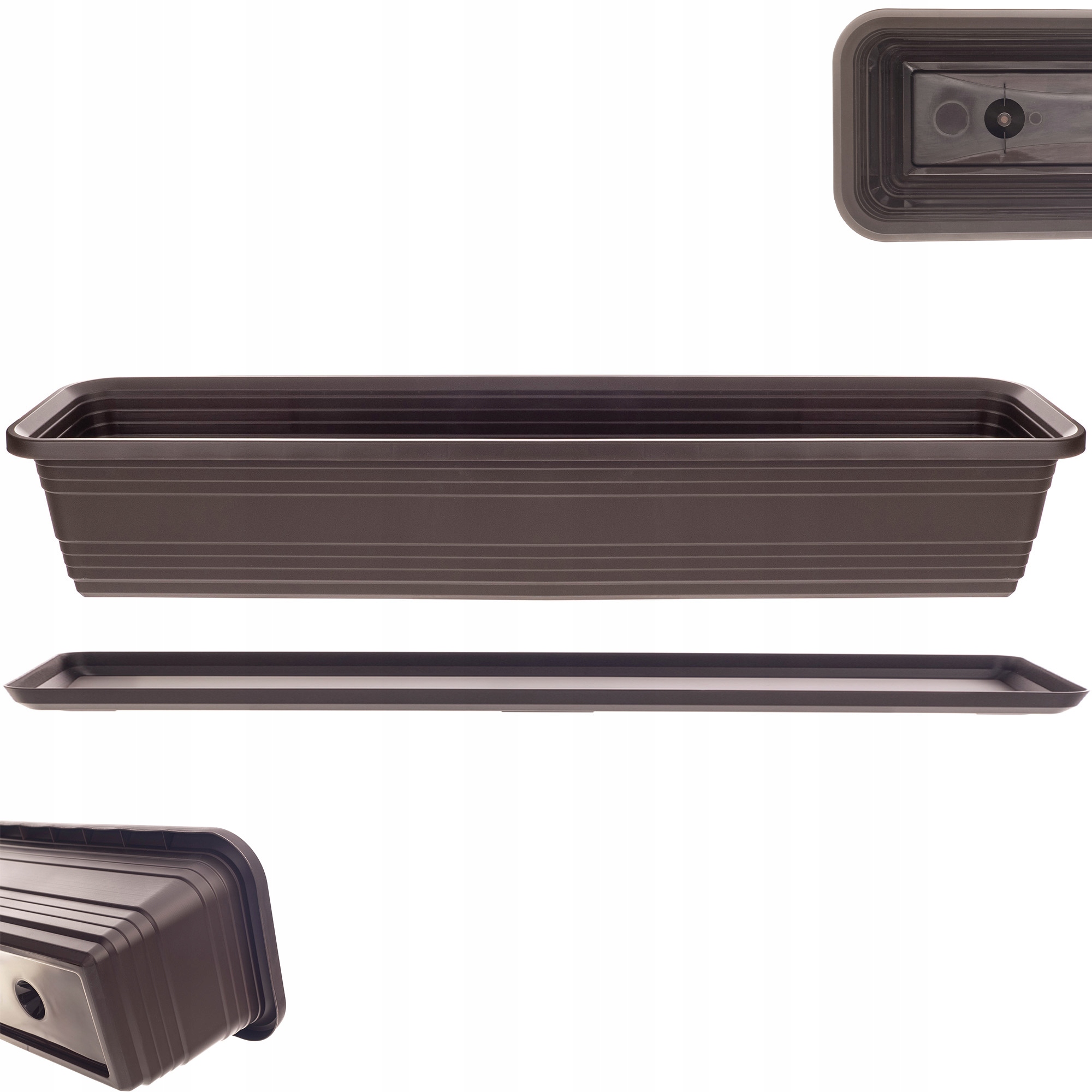 DONICZKA BALKONOWA SKRZYNKA DONICA NA KWIATY 80cm + PODSTAWKA MOKKA