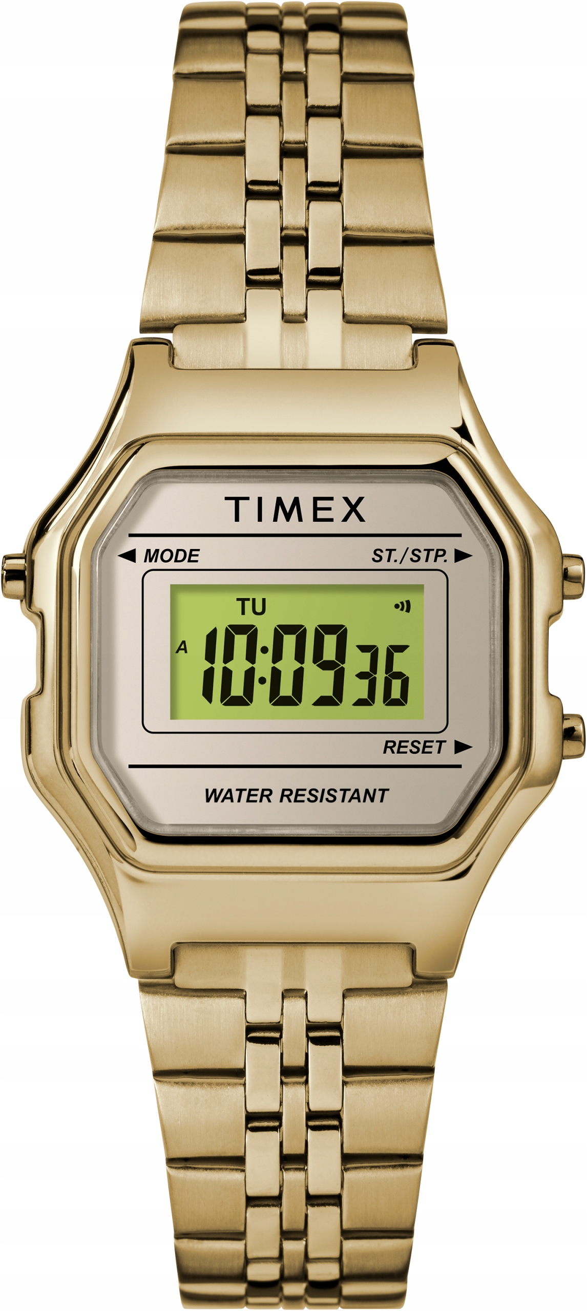 Dámske hodinky zlaté Timex Digital Mini Retro 27mm
