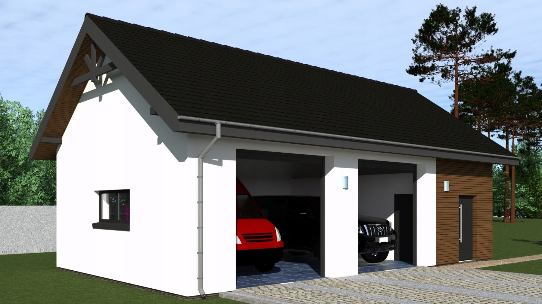 PROJEKT GARAŻU DWUSTANOWISKOWEGO G32K