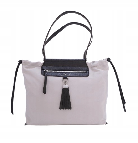 Dámská kabelka přes rameno Pepe Moll 251110 šedá s ozdobným přívěsek na klíče