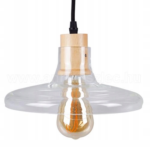 Dekorativní Závěsná Lampa Sklo Dřevo V-tac Fi 235 mm E27