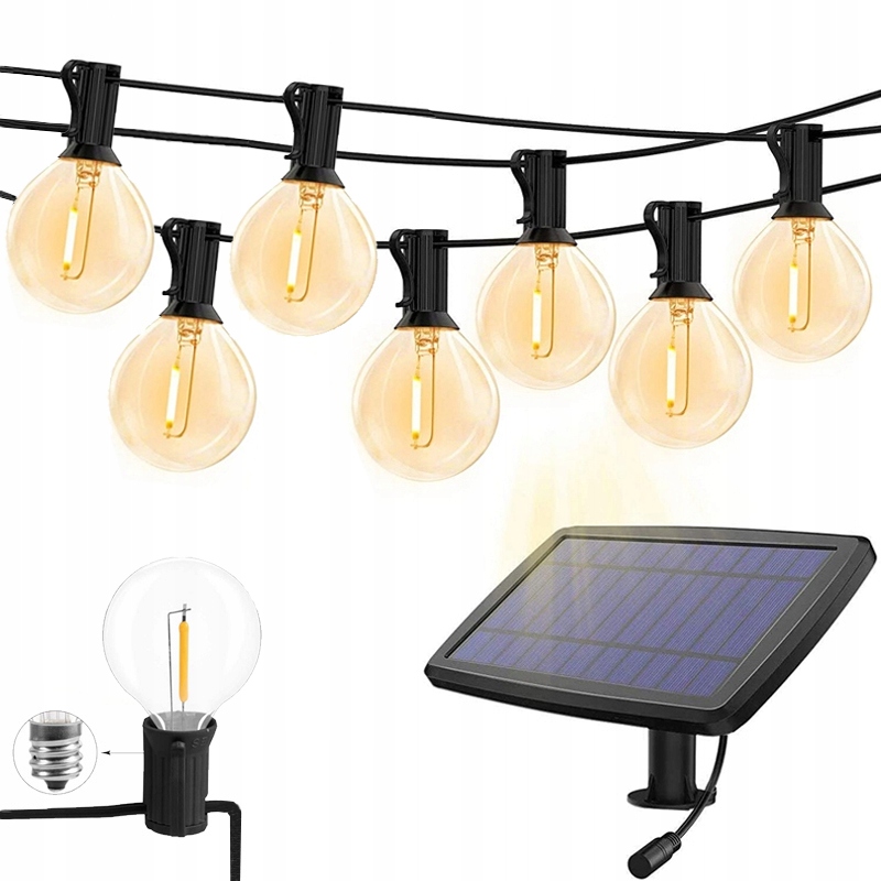 

Girlandy lampki solarna ogrodowa 25 żarówka 3W