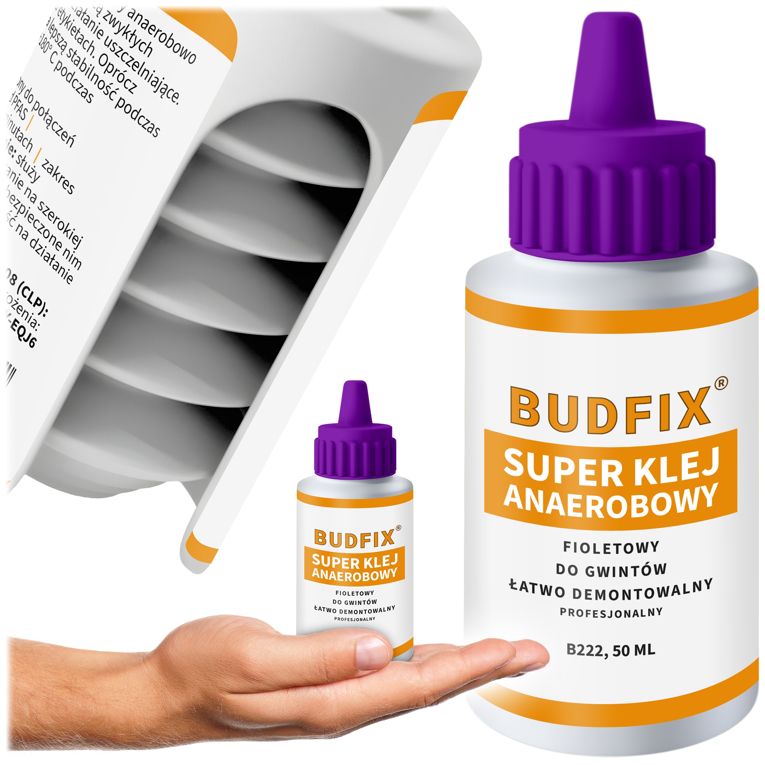 Klej do Gwintów Fioletowy 222 50g Małe Śruby Lekki Demontaż 50ml Budfix