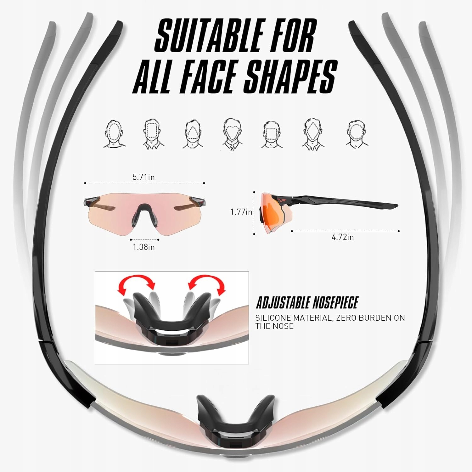 FOTOCHROMOWE OKULARY ROWEROWE KOBIET MĘŻCZYZNA OKULARY SPORTOWE OCHRONA UV400 Model PKEX108