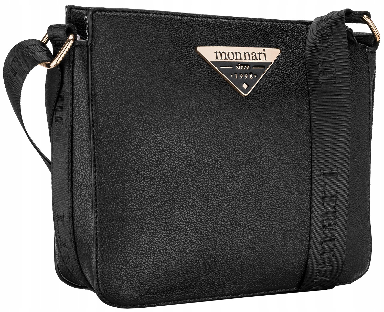Torebka Damska Czarna Listonoszka Monnari Klasyczna Regulowany Pasek