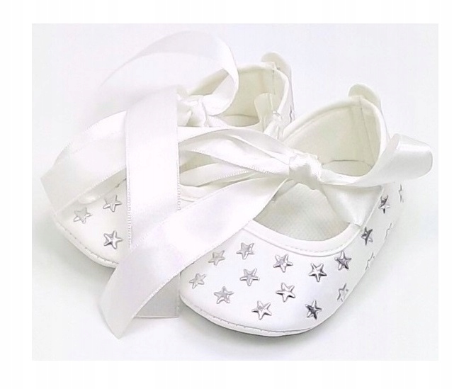 

Białe Delikatne Buciki Niemowlęce 0-6 M