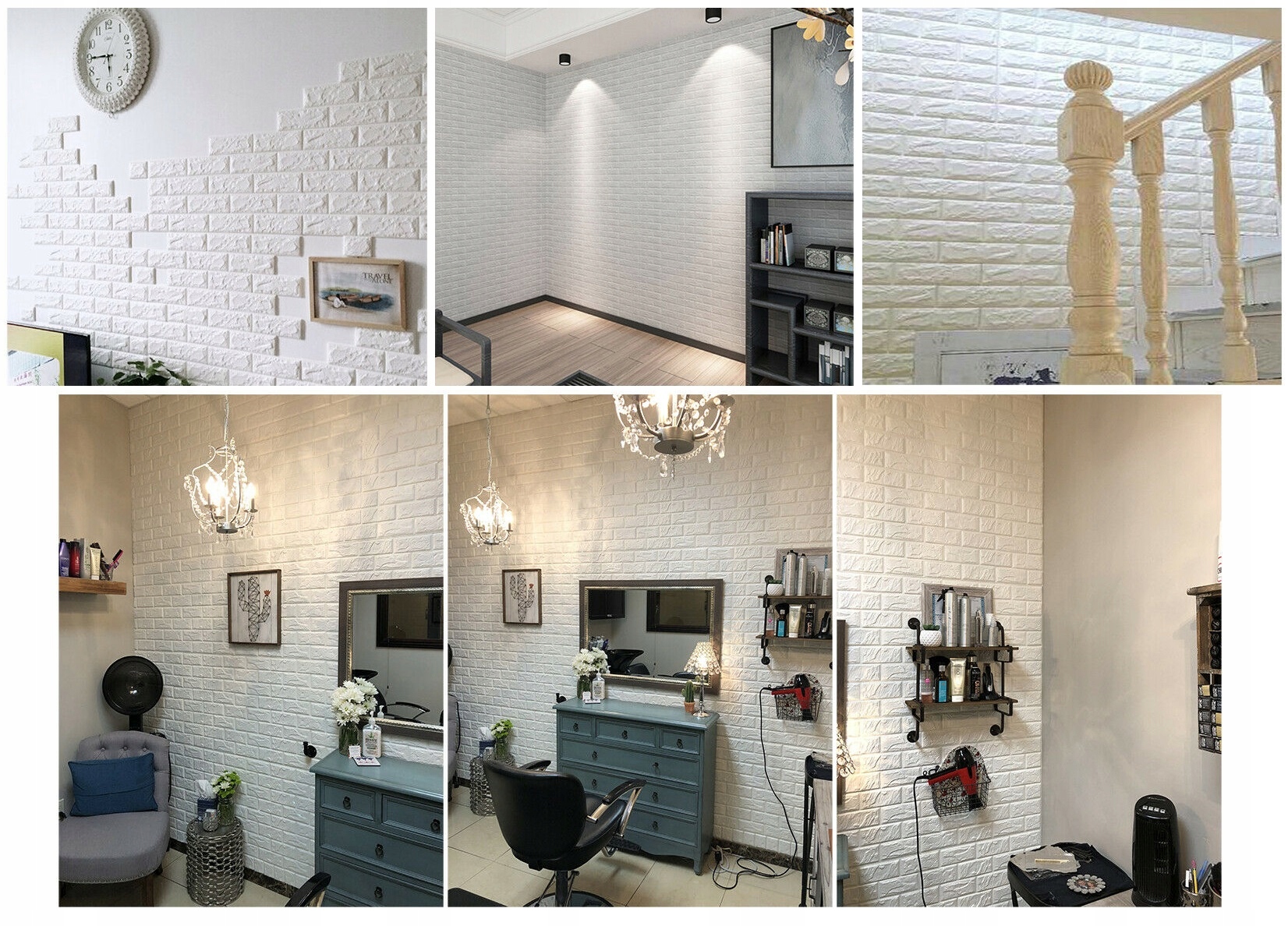 PANELE ŚCIENNE SAMOPRZYLEPNE CEGŁA TAPETA MUR PANEL ŚCIENNY PANELE 3D Długość 77 cm