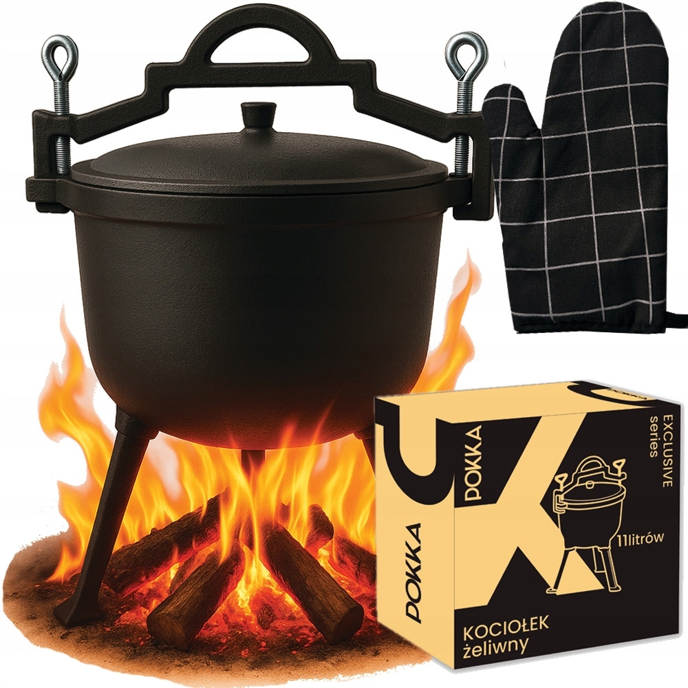 Litinový Kotlík 11 L Závěsný Lovecký Hrnec Na Pečení Oheň Iron 11 L