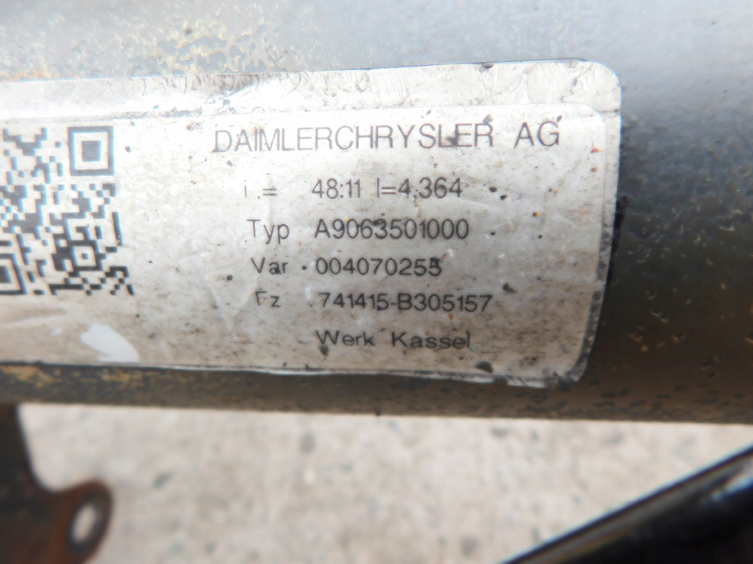Sprinter 906 VW Crafter diff differential rear part 48:11 SPRAWNY CICHY A9063501000 BDB