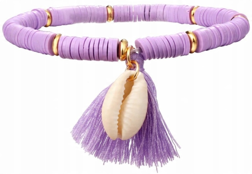 

Bransoletka Na Rękę Muszla Koraliki Boho Fimo