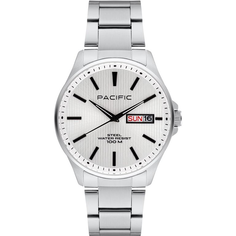 Pacific SMB-1075D-01 stříbrné pánské hodinky s polskou datumovkou