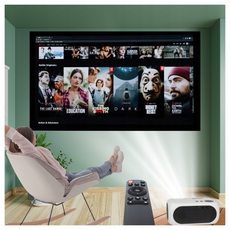 PROJEKTOR RZUTNIK HDMI USB FULL HD PRZENOŚNY DO TELEFONU KOMPUTERA TV BOX Stan opakowania oryginalne