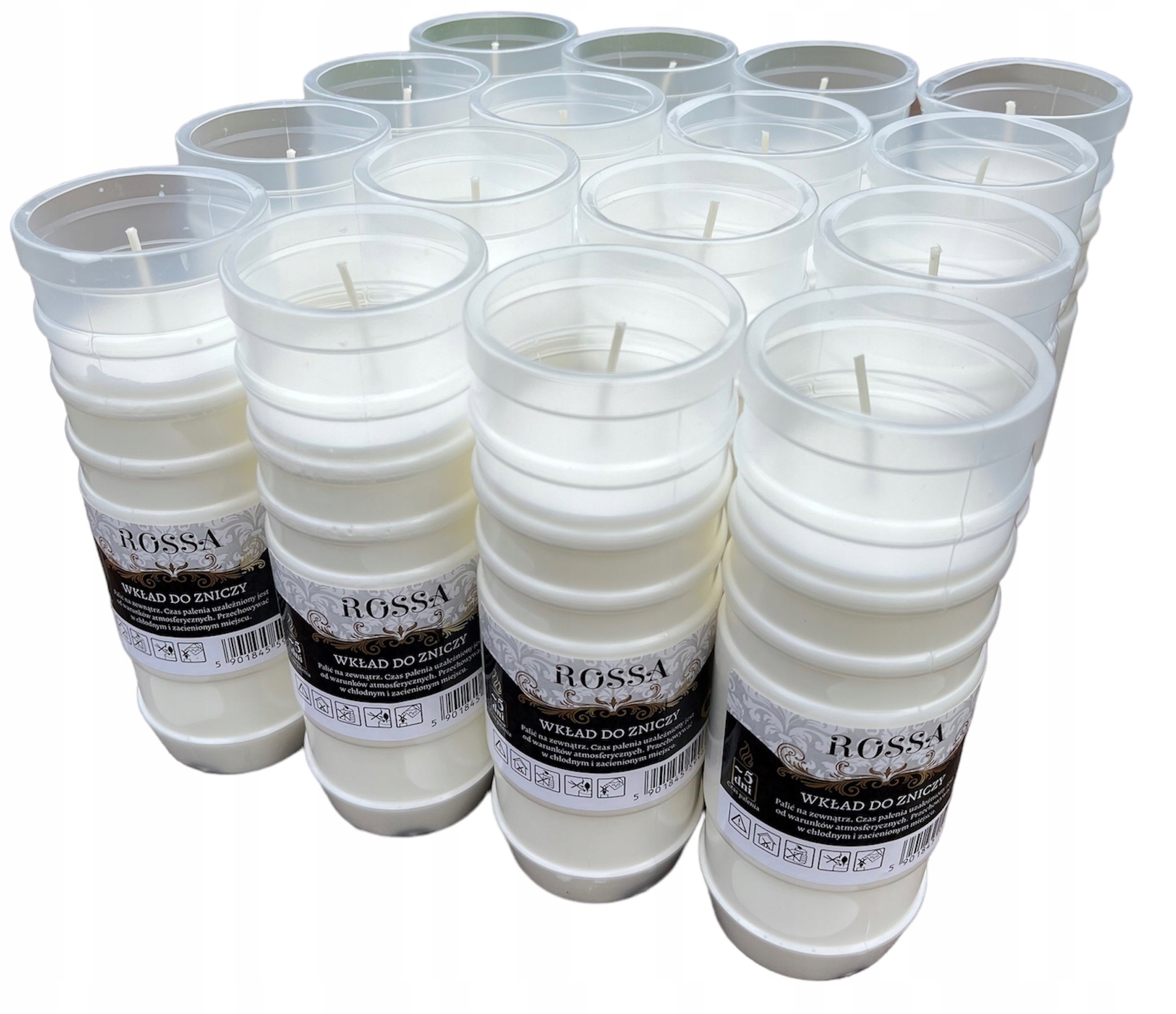 WKŁADY DO ZNICZY PARAFINOWE 120H ROSSA 5 DNI 18CM WKŁAD CAŁOROCZNE