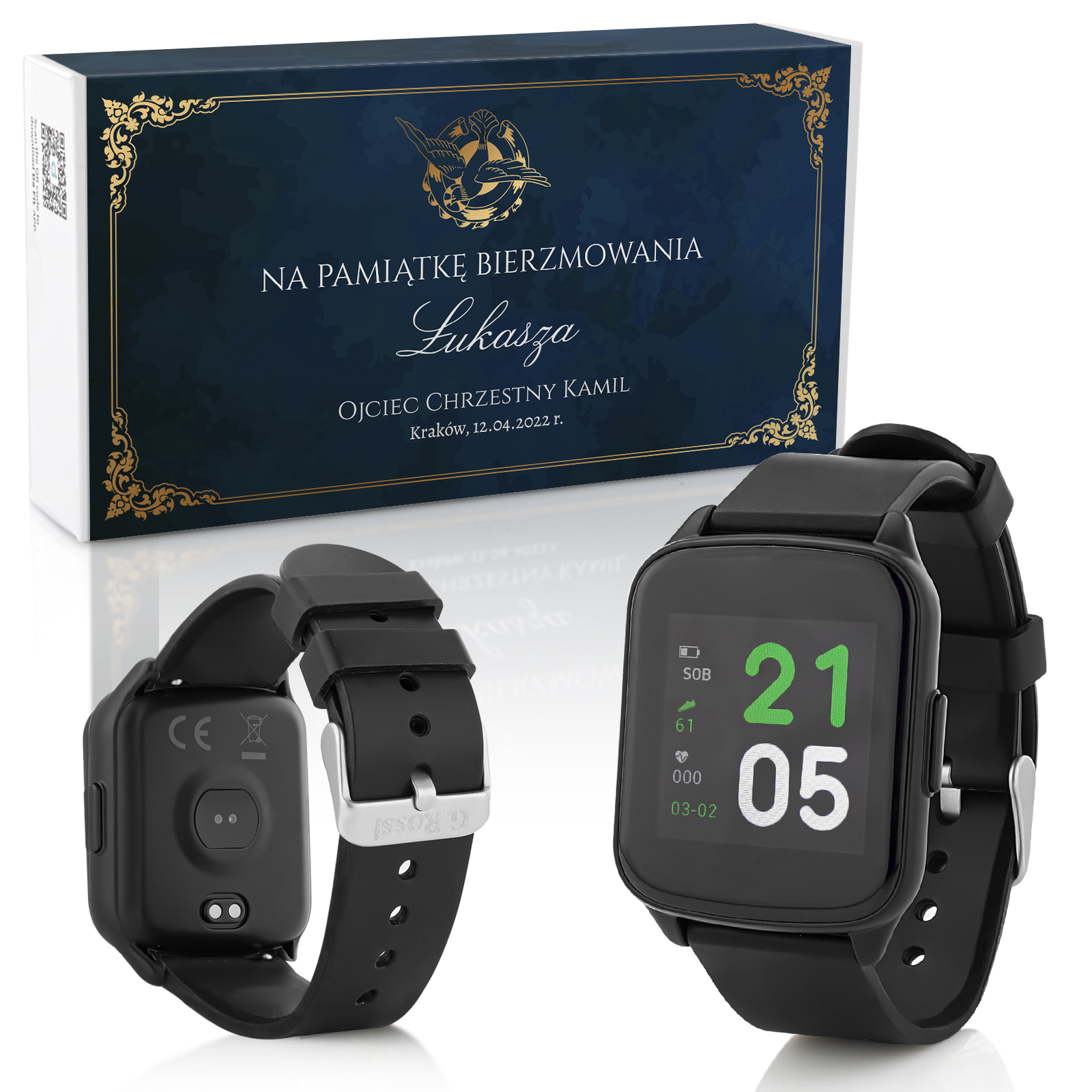 

Zegarek Smartwatch męski na bierzmowanie G. Rossi