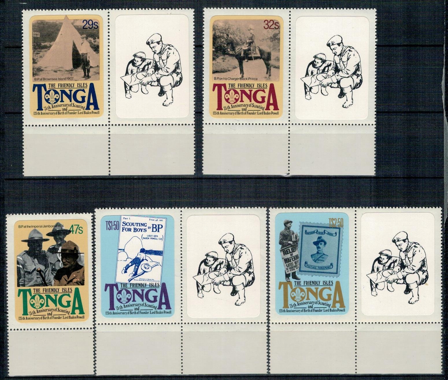 Tonga 1982 Znaczki 806-10 ** harcerstwo