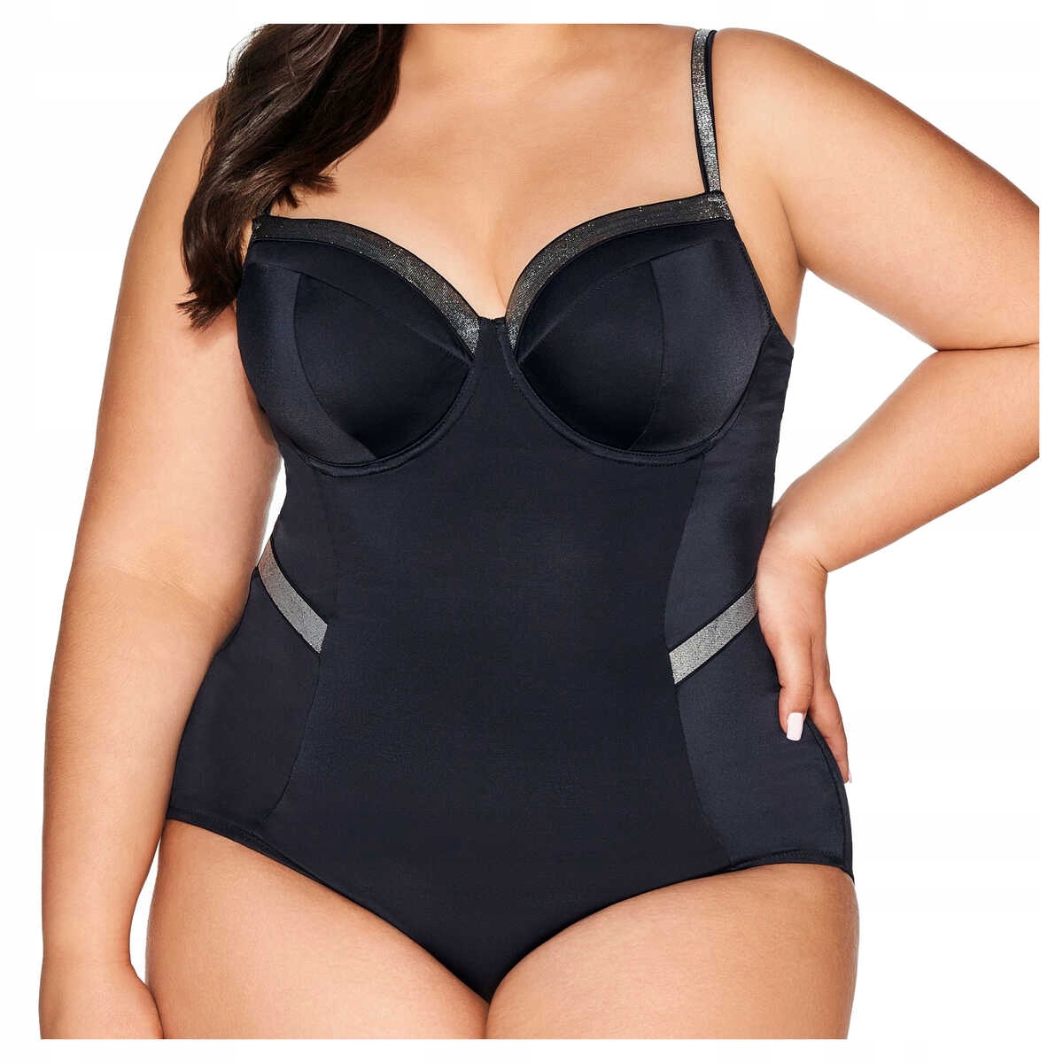 Ava Jednodílné plavky modelující kostým 63 černé 75F