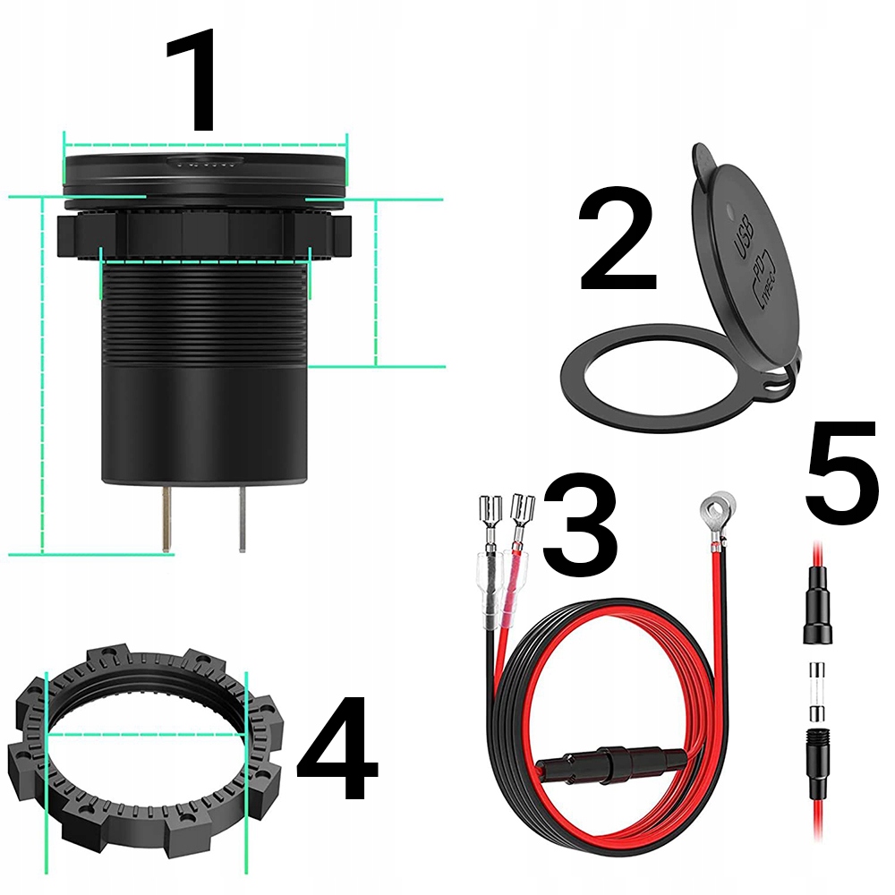 USB QC 3.0 WOLTOMIERZ CYFROWY LED MIERNIK SKALA Stan opakowania oryginalne