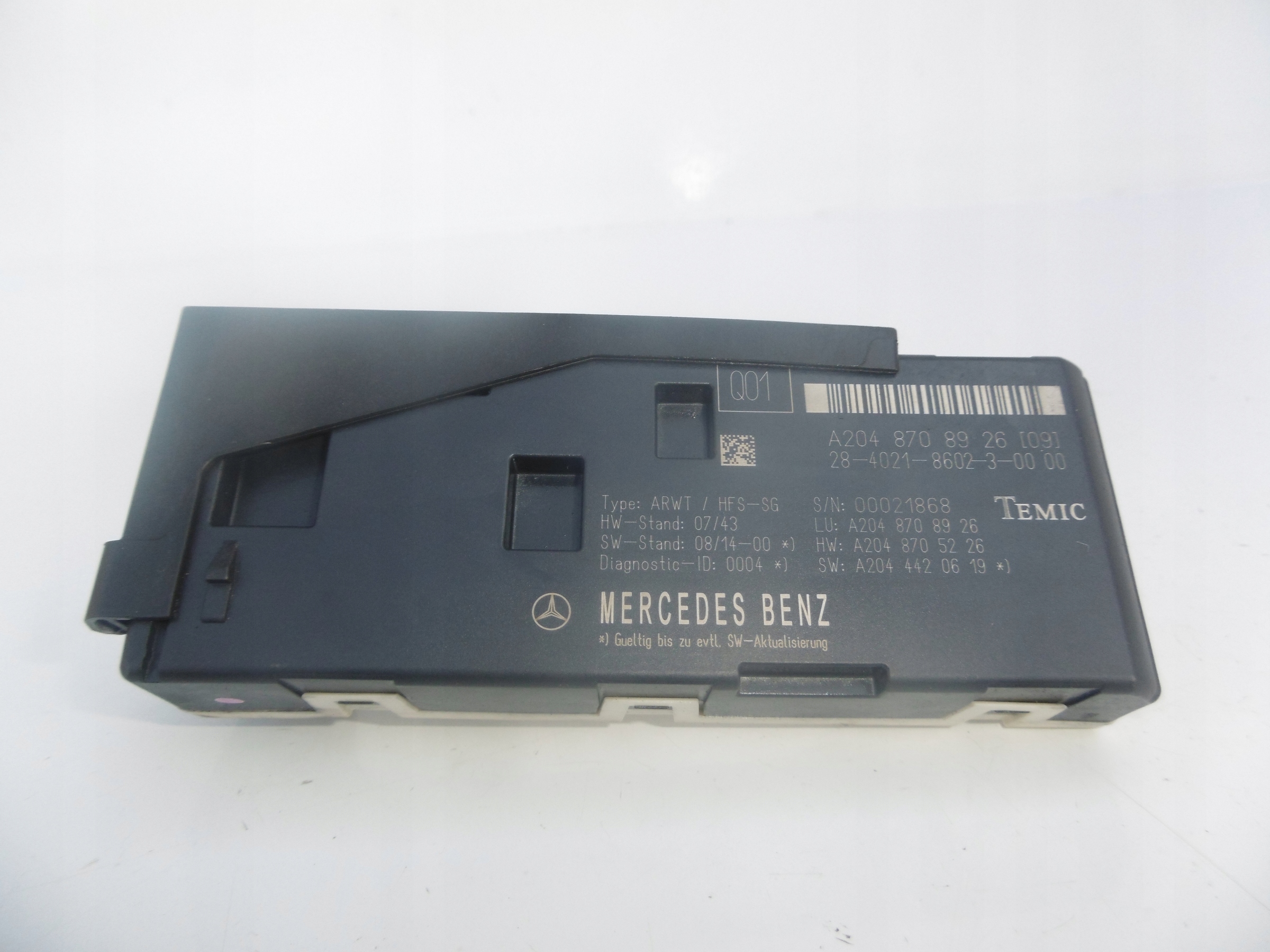 module control unit bonnet KOMBI MERCEDES W204 C-KLASA
