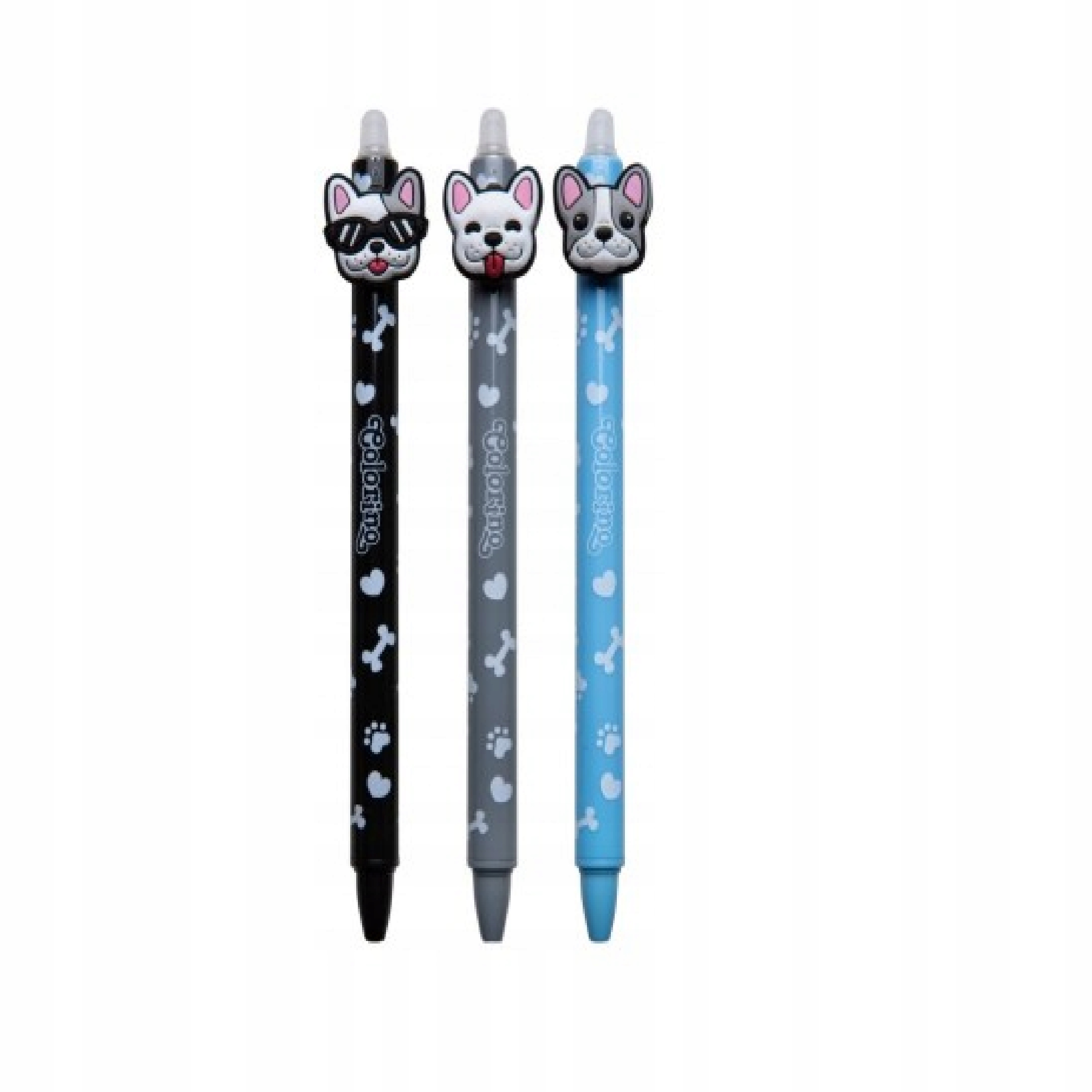 ZESTAW DŁUGOPIS WYMAZYWALNY BULDOGI COLORINO 3SZT. Marka Colorino