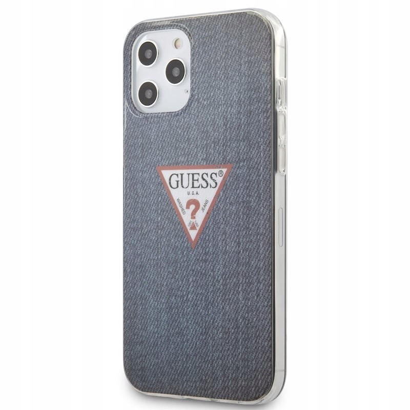 Guess Denim Triangle Dk Etui iPhone 12 Pro Max (granatowy)