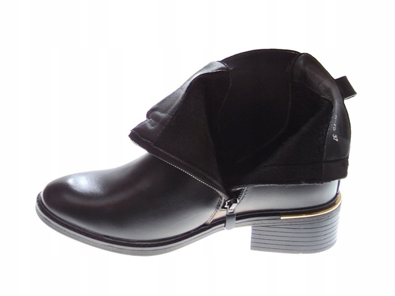 BOTKI SZTYBLETY Z GUMKAMI BLACK r. 38 Oryginalne opakowanie producenta pudełko