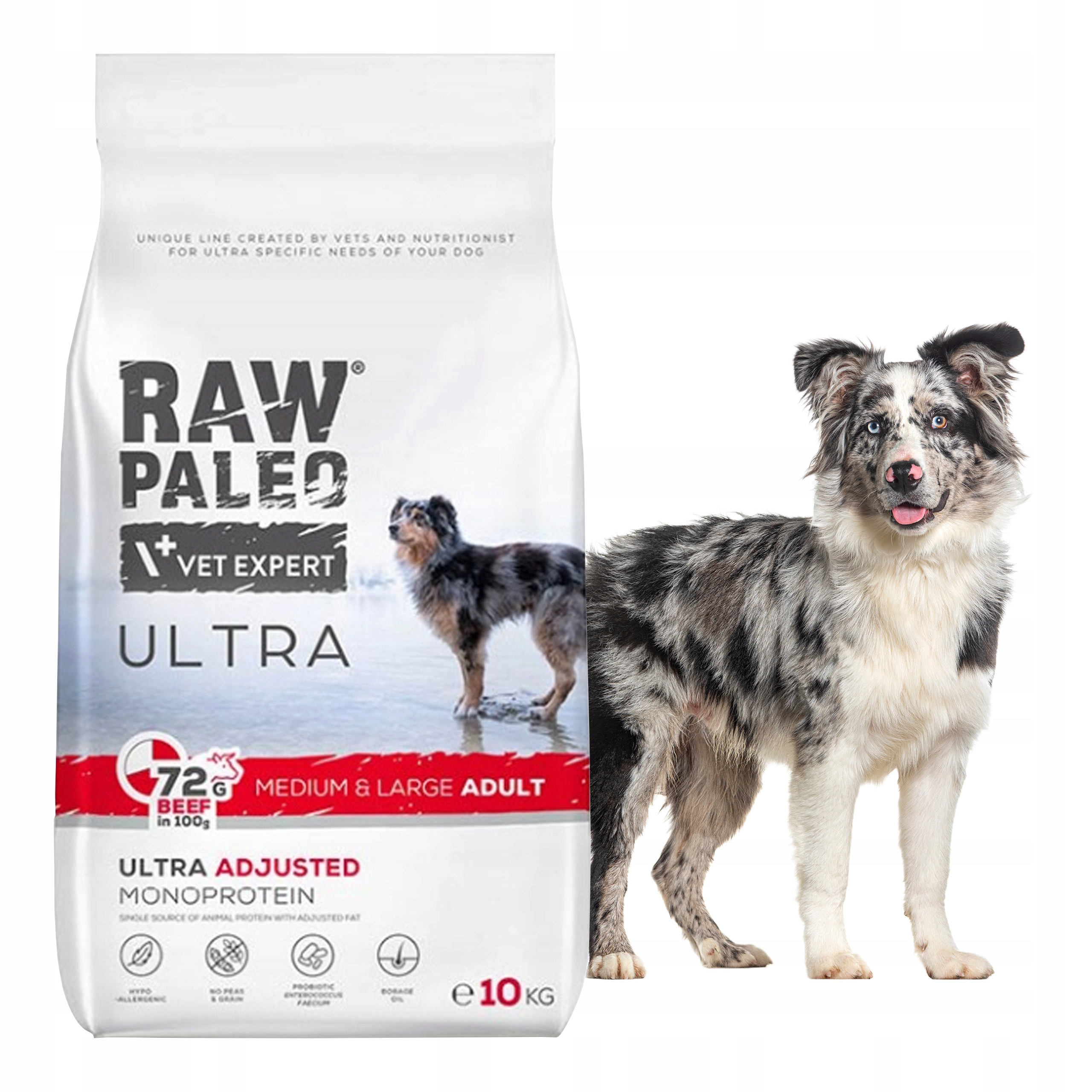Raw Paleo Ultra Beef Adult M/L 10kg- sucha karma dla Psów dorosłych