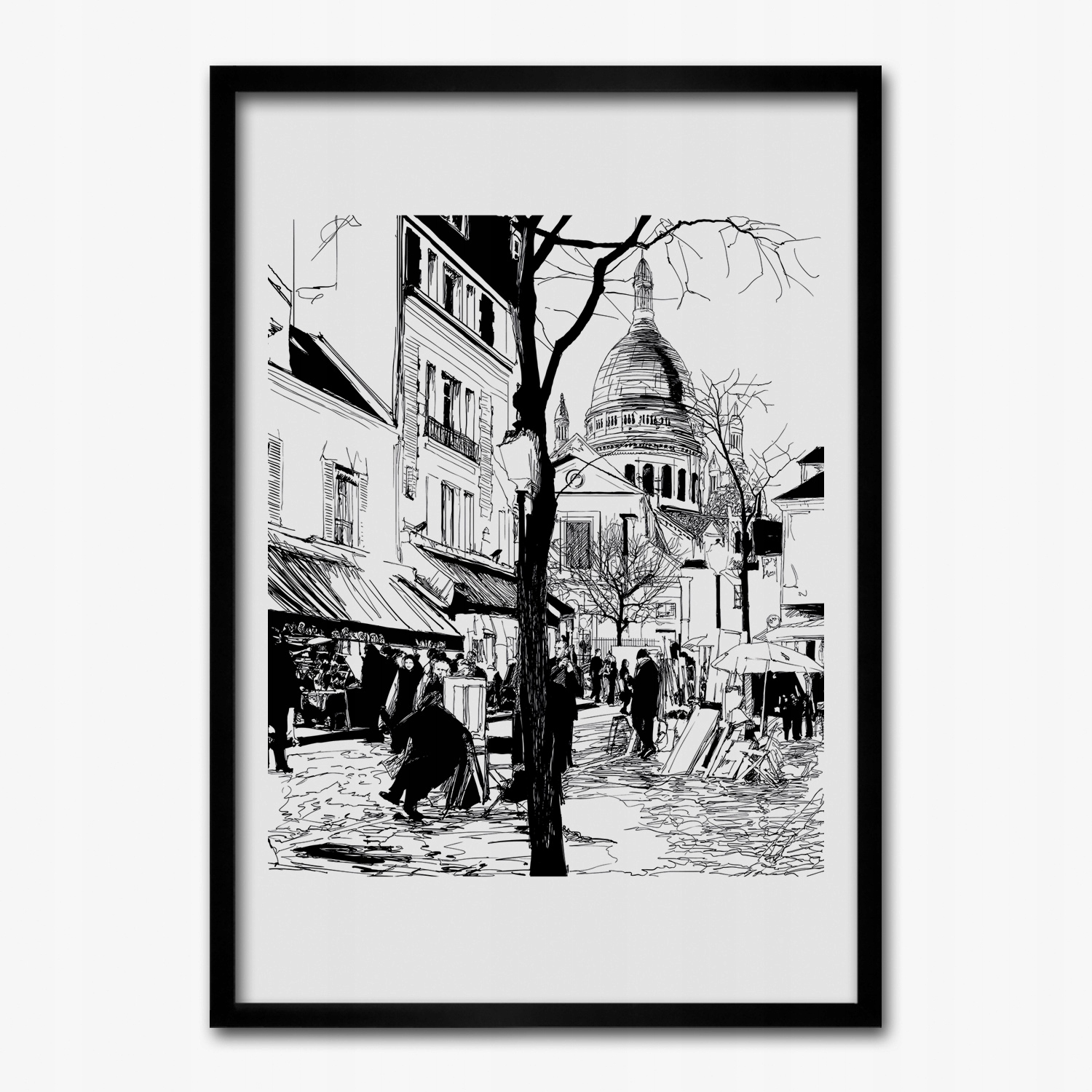 

Obraz w ramie na ścianę Miasto zima grafika 50x70