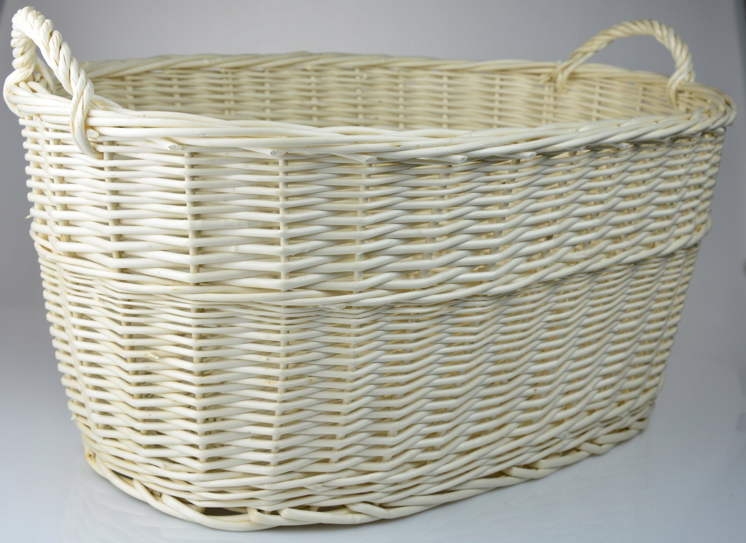 Wiklinowy KOSZ NA PRANIE ZABAWKI 50CM BIAŁY Marka inna