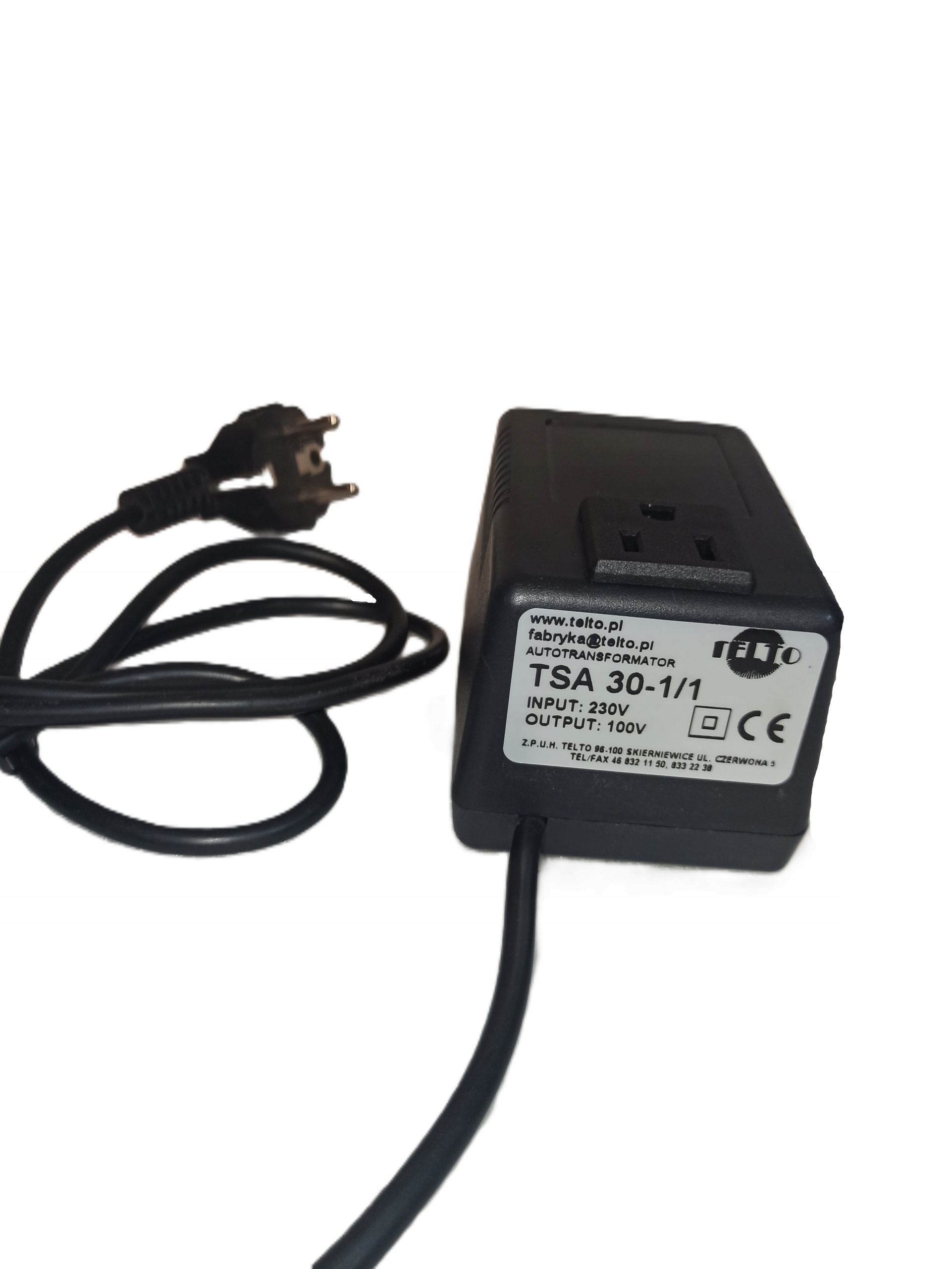 TRANSFORMATOR 30W 230/100V TSA 30-1/1 z przewodem POLSKA/USA Kod producenta TSA 30-1/1