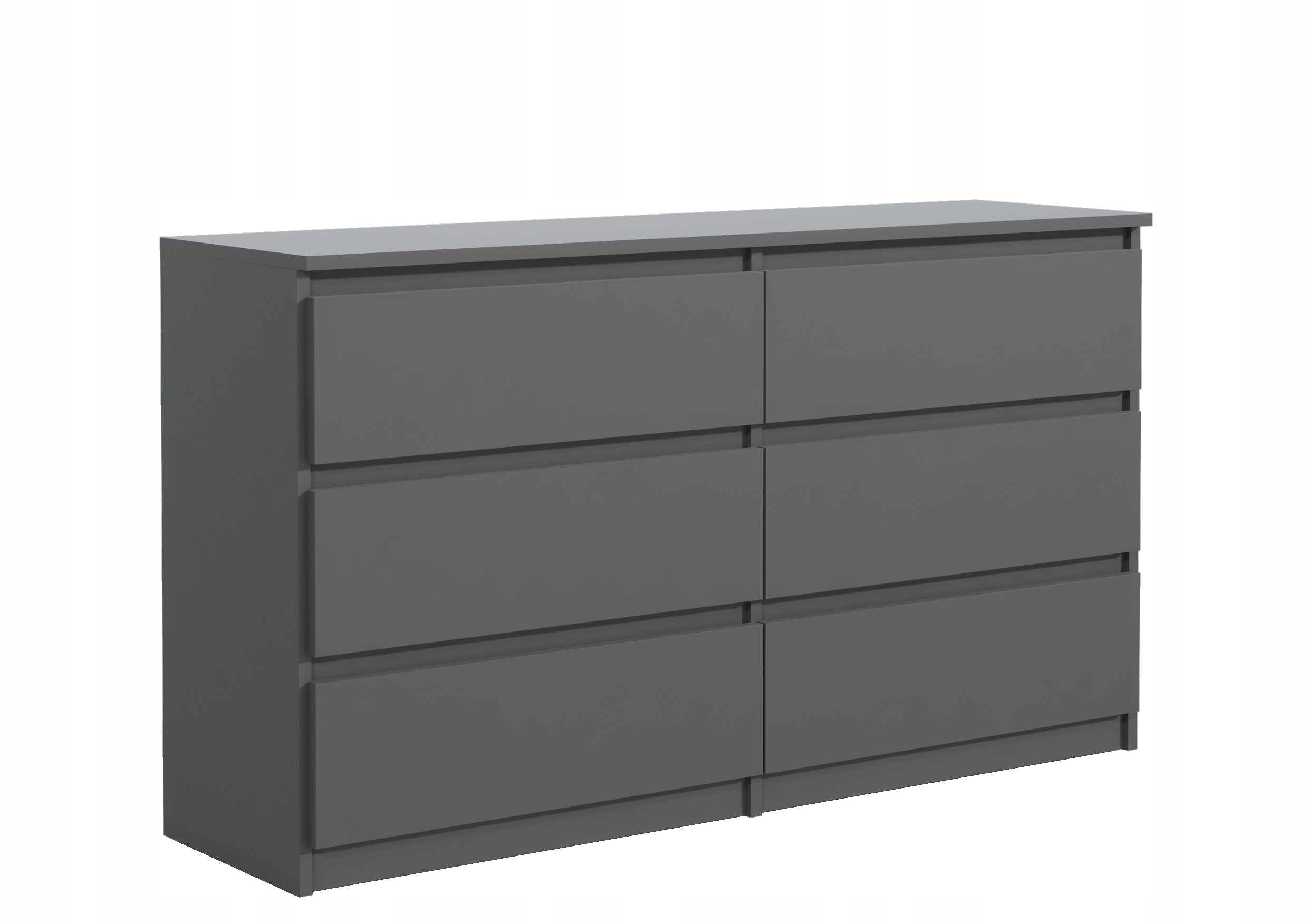Komoda Nudo 120 cm do obývacího pokoje Ložnice 6 zásuvek Antracit