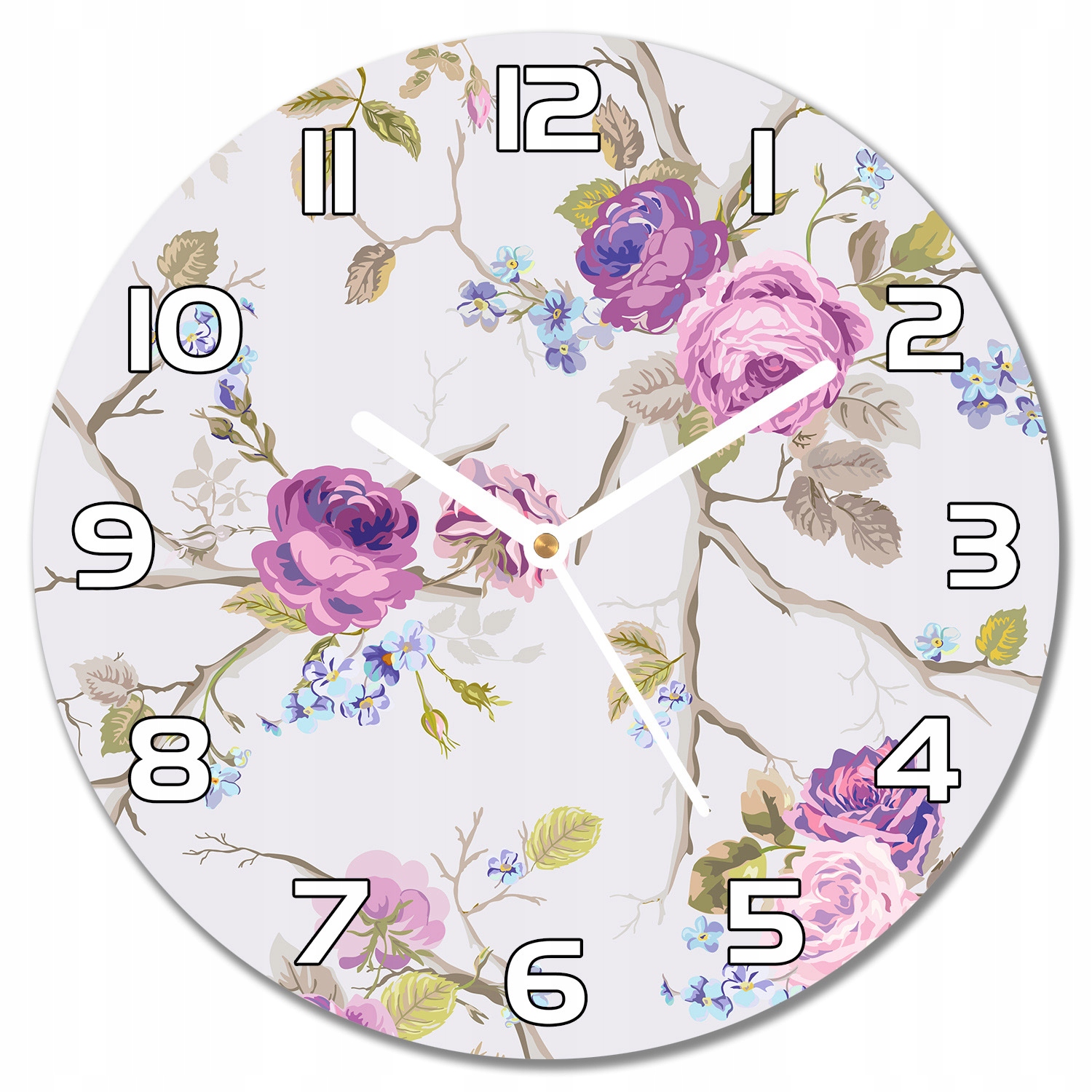 

Piękny stylowy zegar szklany Kwitnące drzewa f30