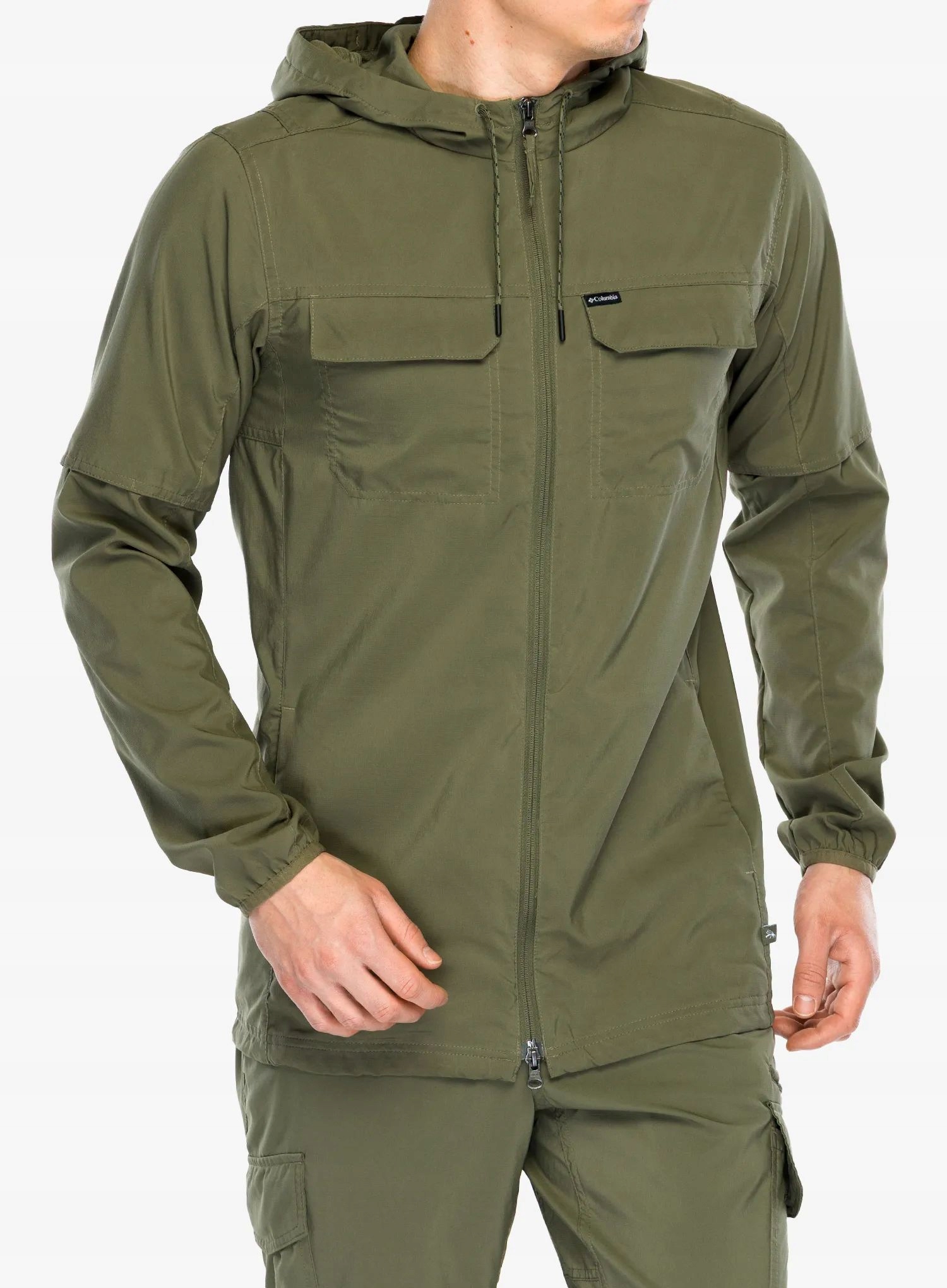 Rozepínací mikina Columbia Skien Valley Hooded Ls Shirt stone green S