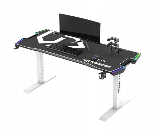 Herní stůl Ultradesk Force 1/2 166 cm Nastavitelná výška Černý
