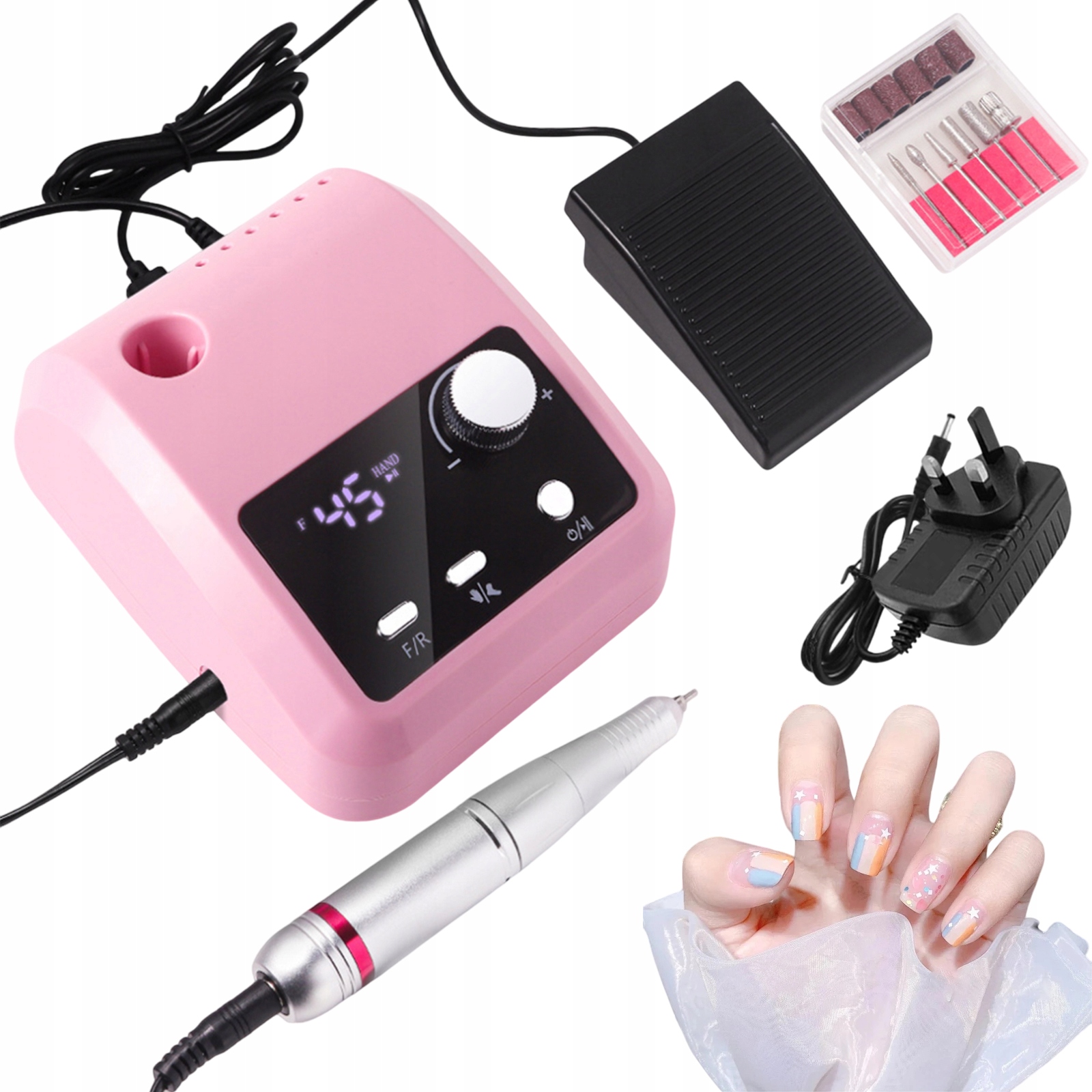 Profesionální Bruska S Regulací Otáček 45000 Rpm Růžová