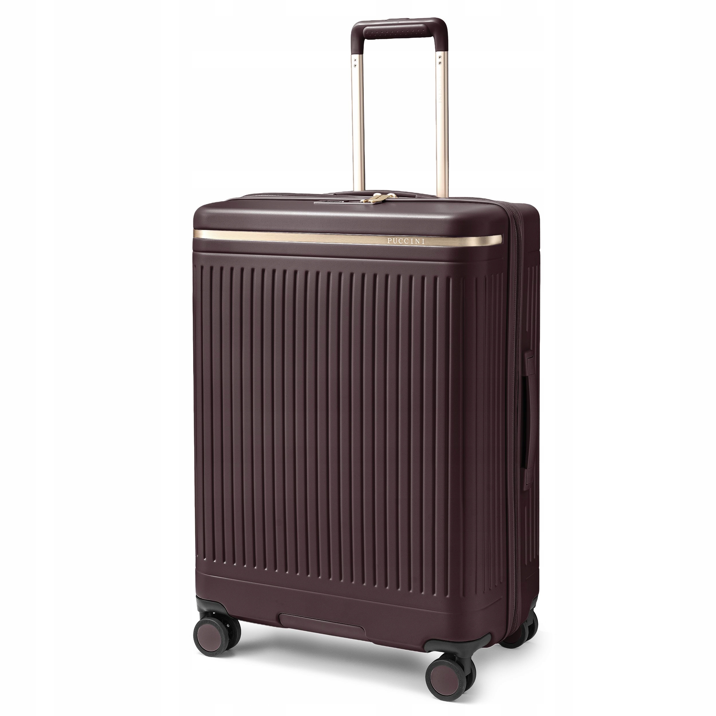 Walizka Średnia Puccini Podróżna Na Kółkach Poliwęglan Brązowa PC038B-2D