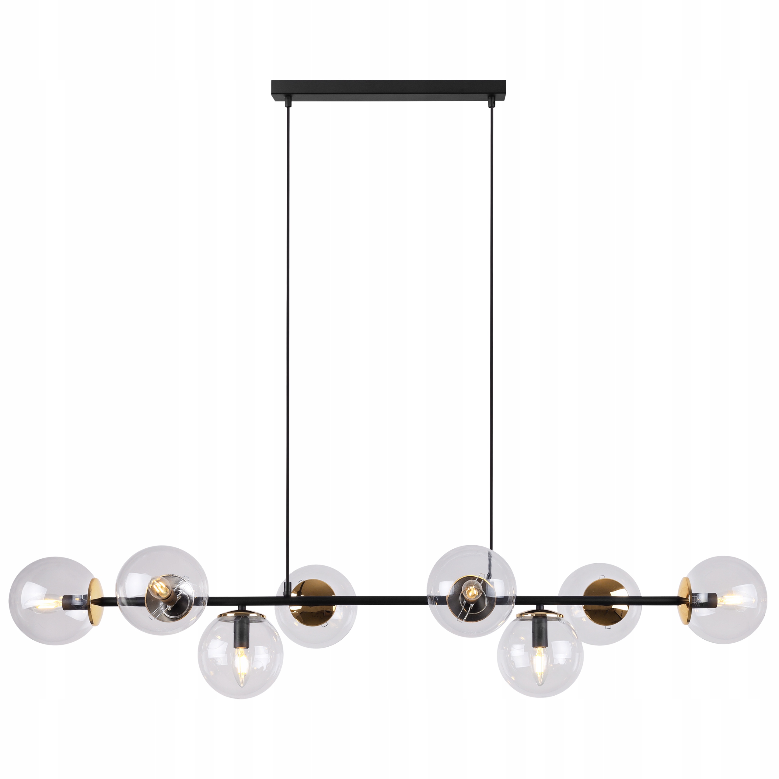 Stropná Závesná Lampa Luster Čierny Zlatý Do Kuchyne, Obývačky Nad Stôl E14