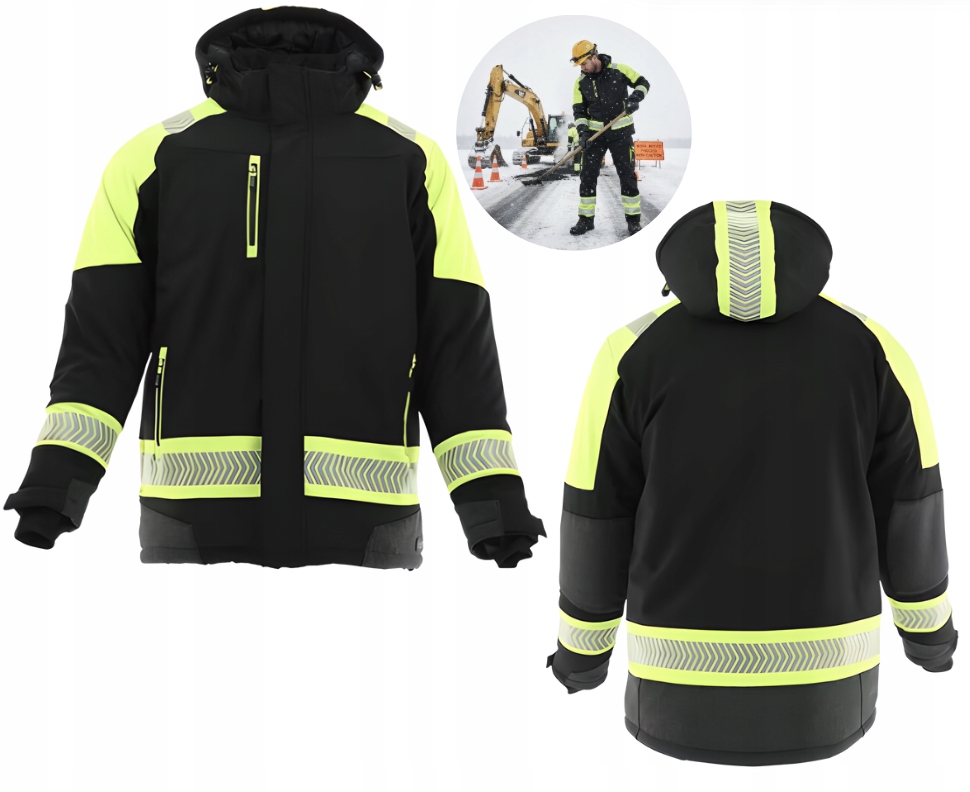 Prémiová Zimní Reflexní Pracovní Bunda Zateplená Hi-vis Fleecem