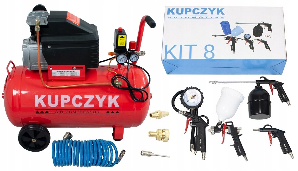 

Kompresor Sprężarka 50Litrów Kupczyk FL-50 zestaw