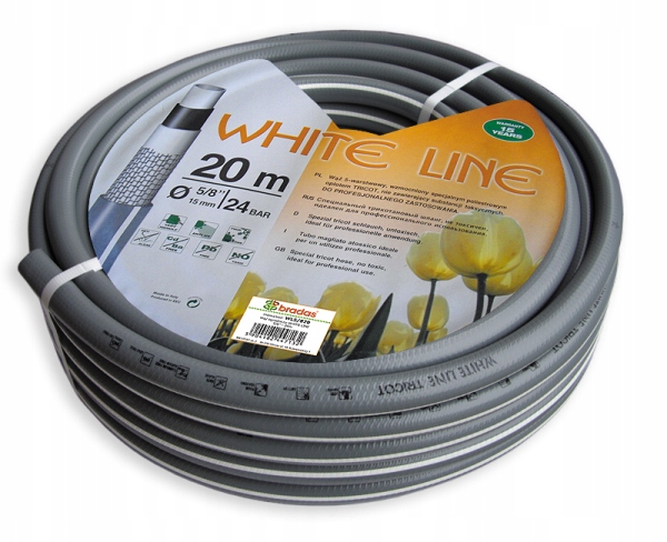 Aqbau White Line Hadice Na Zavlažování 5-vrstvá vyztužená 3/4" 30 m